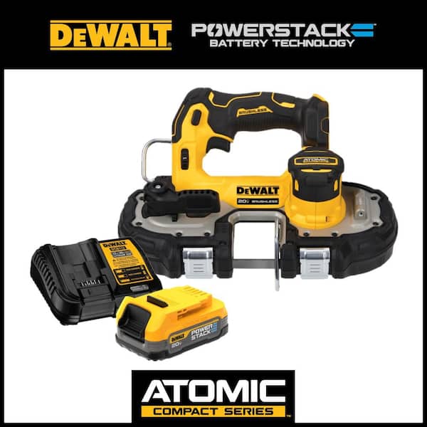 DEWALT DCS377BWP034C ATOMIC 20V MAX Cordless Brushless Compact 1-3/4 in. Bandsaw and 20V POWERSTACK Compact Battery Starter Kit - 1
