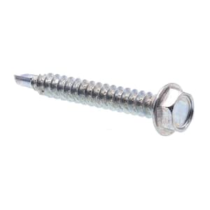 #8 x 1-1/4 in. Zinc Plated Case Hardened Steel Indented Hex Washer Head Self-Drilling Sheet Metal Screws (50-Pack)