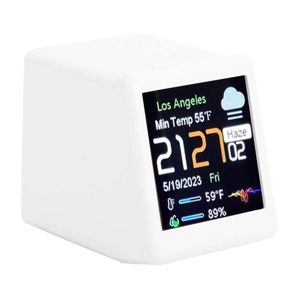 Afoxsos White LCD Display Digital Alarm Clock with Calendar