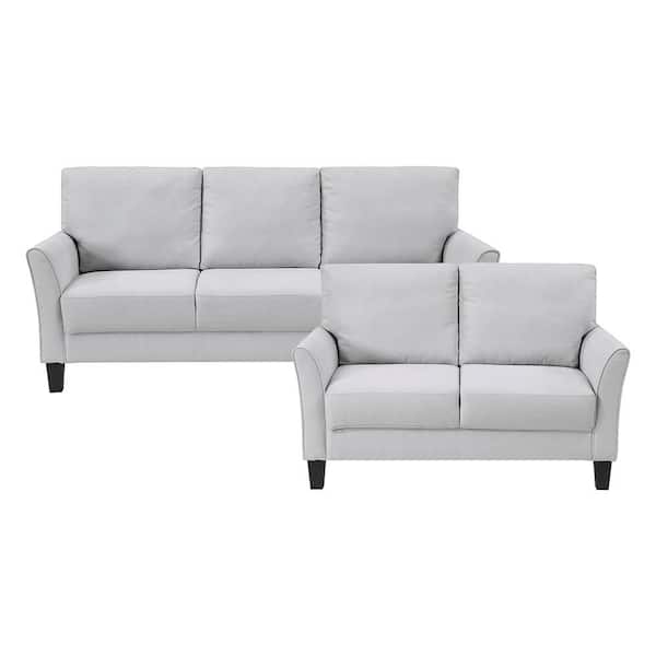 Lazzara Tesoro 78.5 in. W Flared Arm Textured Fabric Rectangle 3