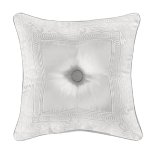 Belize White Polyester 18 in. Square Decorative 18 in. x 18 in. Throw Pillow