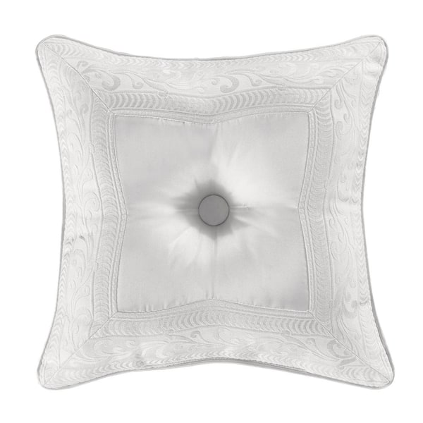 Unbranded Belize White Polyester 18 in. Square Decorative 18 in. x 18 in. Throw Pillow
