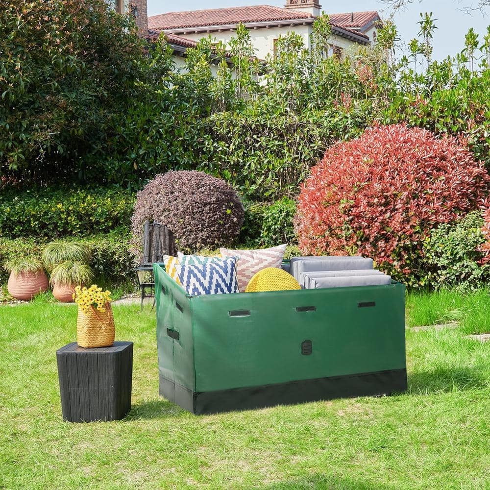 130 Gallon Green PVC Waterproof Outdoor Deck Box