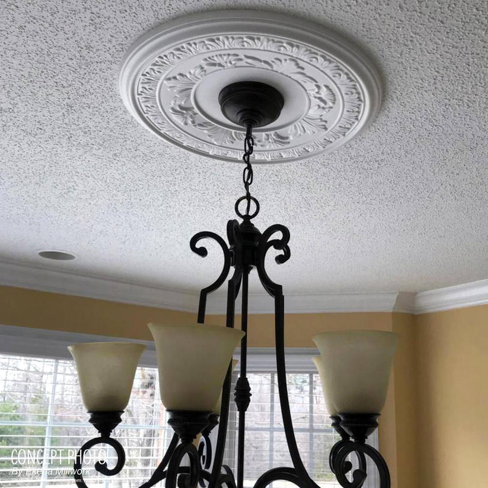 10-Inch White Traditional Thermoformed PVC Ceiling Medallion