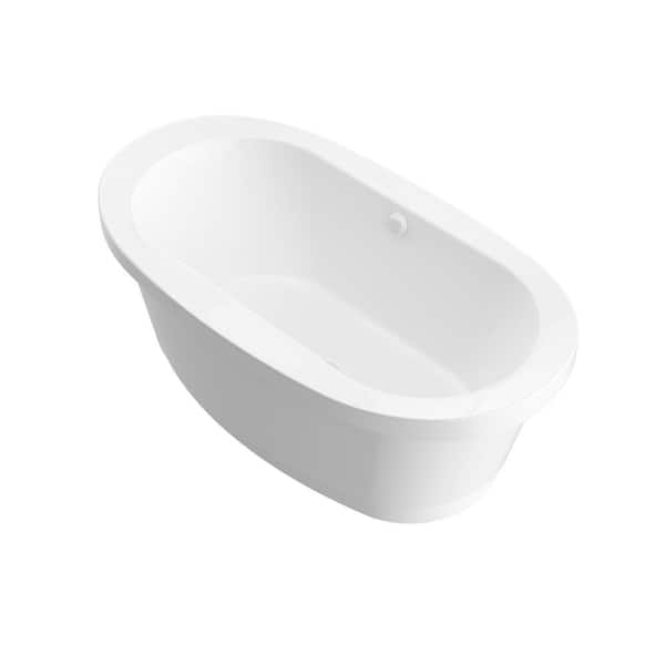 Universal Tubs Moonstone 5.5 ft. Acrylic Center Drain Oval Bathtub in White