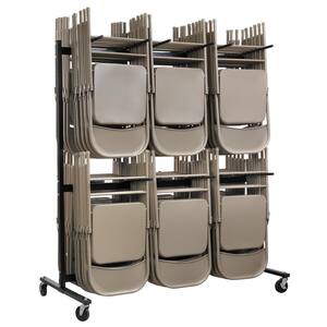 600 lbs. 2-Tier Steel Folding Chair Cart