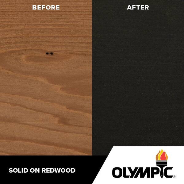 Olympic 1 gal. Mystic Black Exterior Solid Wood Protector Stain Plus Sealant in One