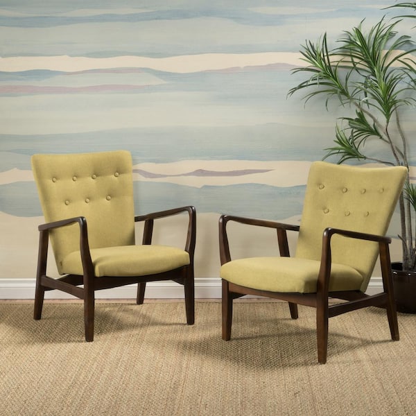 Noble House Becker Wasabi Fabric Arm Chair (Set of 2)
