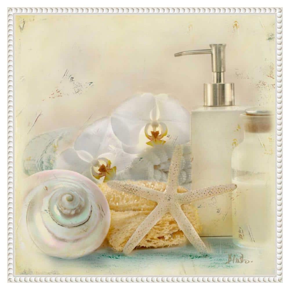 Nautical Still Life Framed Canvas Wall Art with Beaded Perimeter