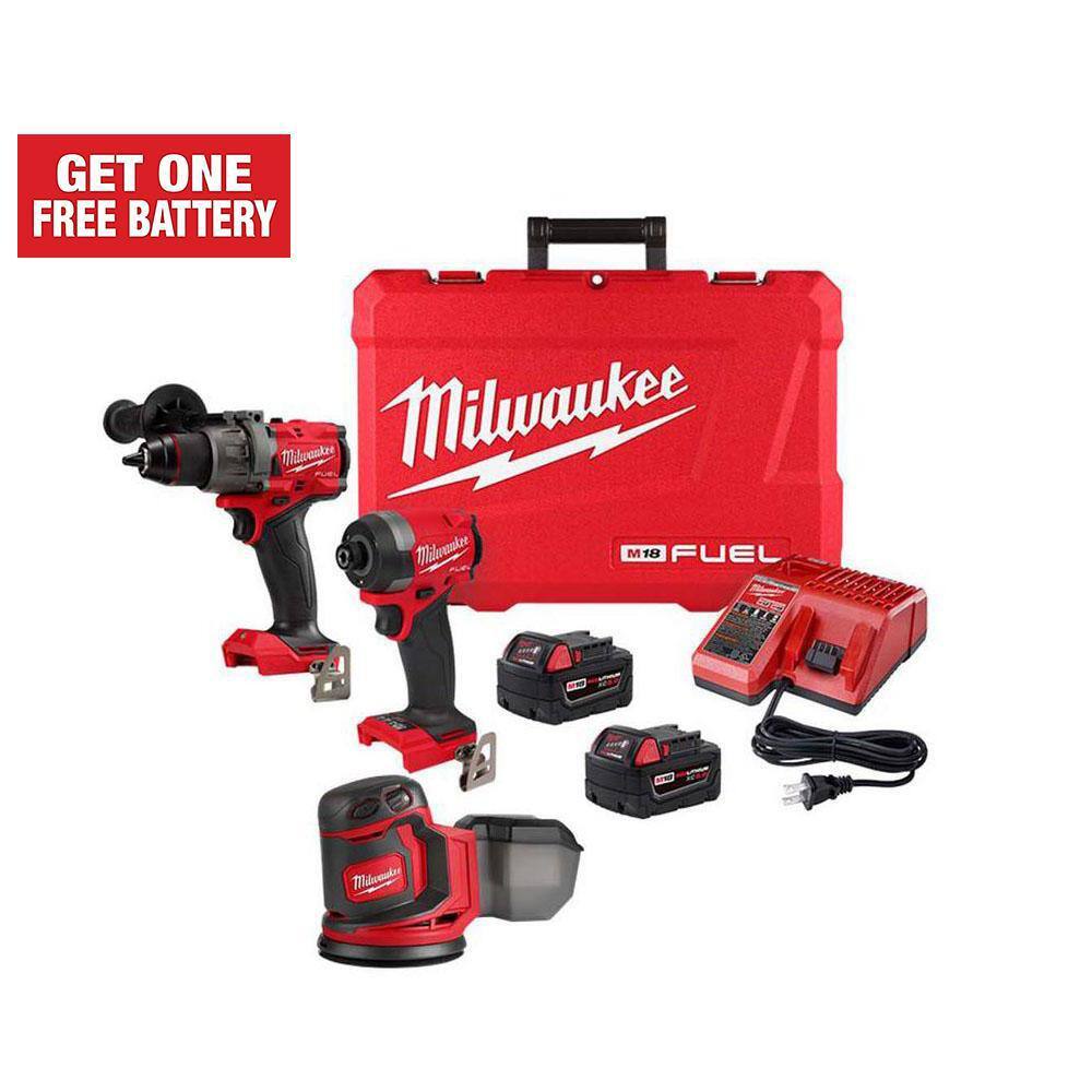 Milwaukee M18 FUEL 18V Lithium Ion Brushless Cordless Combo Kit (2Tool) with 2 Batteries