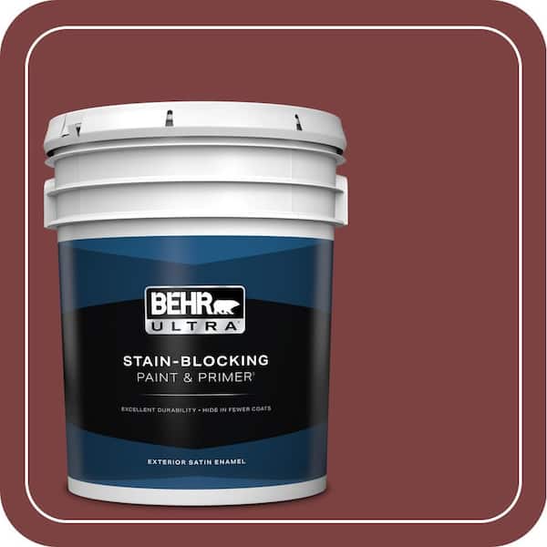 BEHR ULTRA 5 gal. #PPH-67 Red Wine Satin Enamel Exterior Paint & Primer