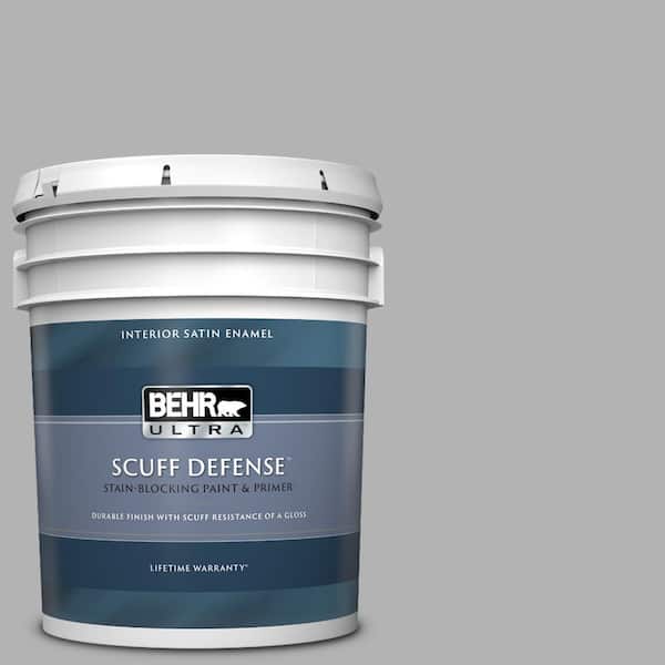 BEHR ULTRA 5 gal. #770E-3 Pewter Mug Extra Durable Satin Enamel Interior Paint & Primer
