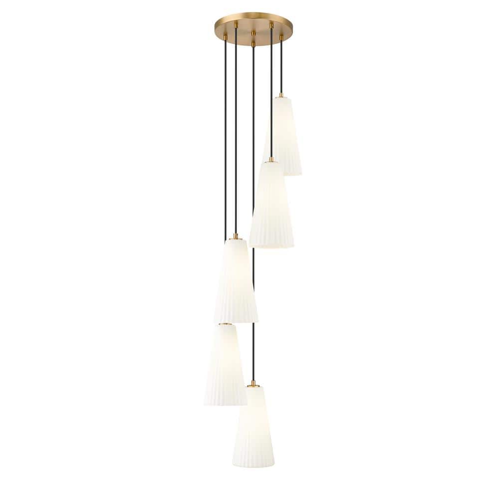 Farrell 5-Light in Modern Gold Chandelier with no bulbs included