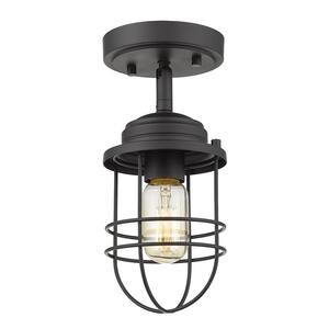 Seaport 1-Light Black Semi-Flush Mount Light