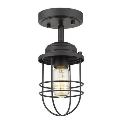 Golden Lighting Seaport Collection 1-light Black Sconce Bath Vanity 