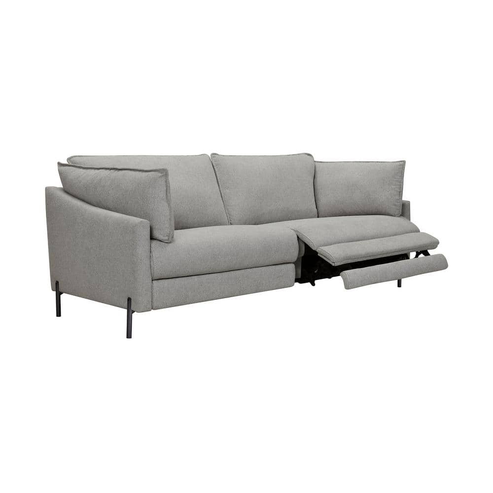 Juliett 80" Gray Fabric Power Reclining Sofa with Removable Cushions