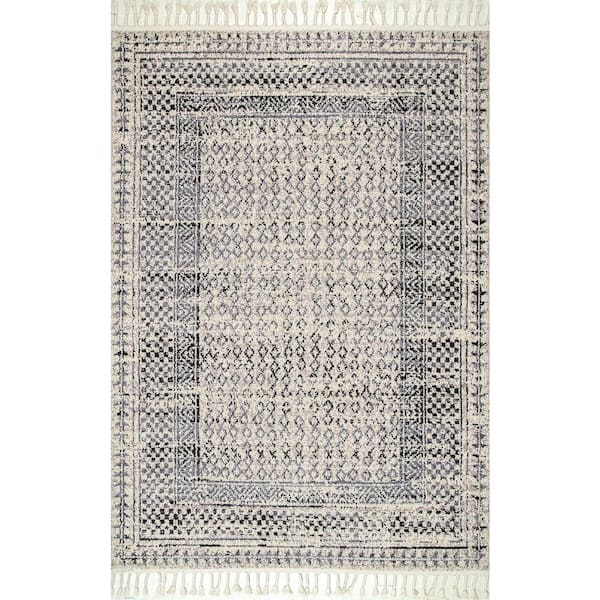 nuLOOM Claudia Diamond Gray Multi 4 ft. x 6 ft. Area Rug