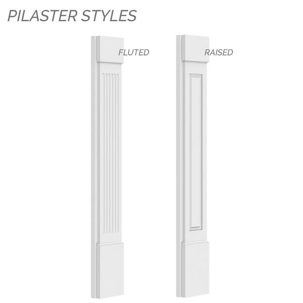 Ekena Millwork 7 in. x 2-1/4 in. x 90 in. Primed Polyurethane Fluted Pilaster Moulding