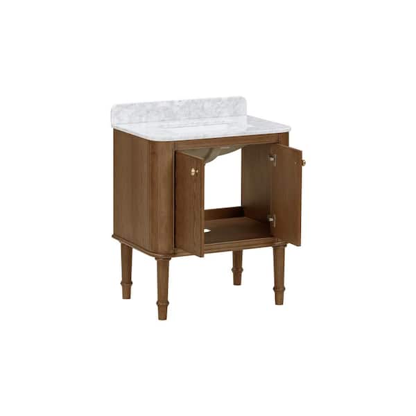 Collette 30 in. Cinnamon Oak Bath Vanity with Marble Top