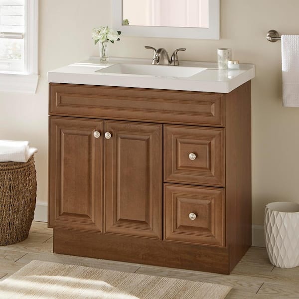 Glensford 36 in. W x 22 in. D x 34 in. H Bath Vanity Cabinet without Top in Butterscotch