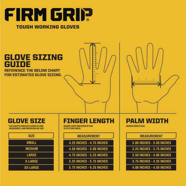FIRM GRIP Work Gloves ~Suede Leather Palm ~Fleece Padding ~Men Large