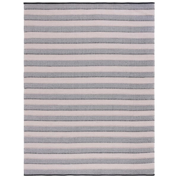 SAFAVIEH Striped Kilim Ivory Black 8 ft. x 10 ft. Striped Area Rug