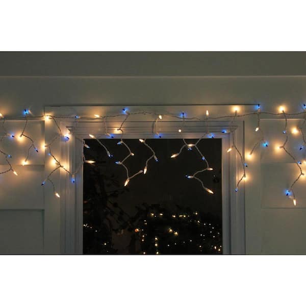 Christmas Icicle Light - 100 Mini Multicolor Icicle Light Set, White Wire