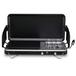 2- Burner Portable Tabletop Propane Gas Grill in Black