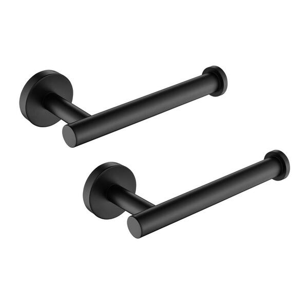 tunuo Wall Mounted Single Arm Toilet Paper Holder in Matte Black(2-Pack)