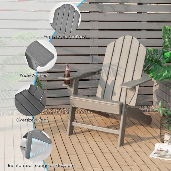 Grant park traditional curveback gray deals plastic outdoor patio adirondack chair