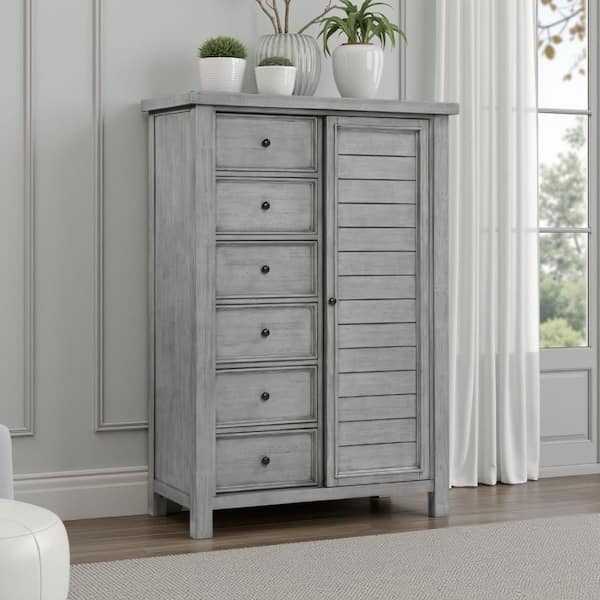 Daisy Gray 8-Drawer 22.5 in. Chest of Drawers Wardrobe Chest