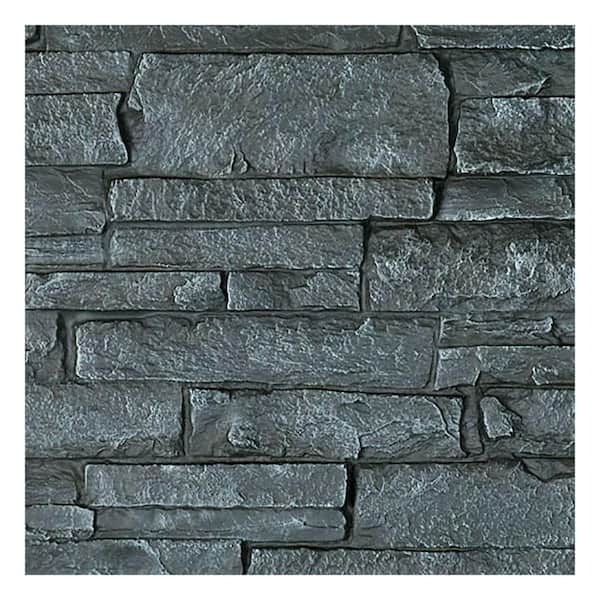 Ekena Millwork SAMPLE - 1-1/4 in. x 9 in. Slate Gray Urethane Acadia Ledge Stacked Stone, StoneWall Faux Stone Siding Panel Moulding