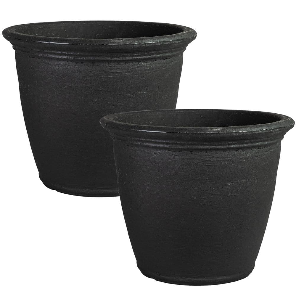 Sunnydaze Anjelica 19 Gal. Dual-Wall Matte Black Indoor/Outdoor