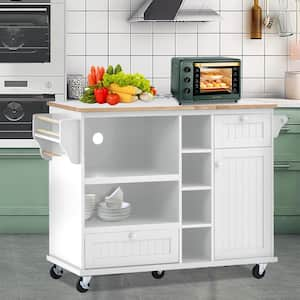 Zeus & Ruta Zeus Black Kitchen Island Cart with Wood Top and Open Storage  Microwave Oven Cabinet ZeusKCI01BK - The Home Depot