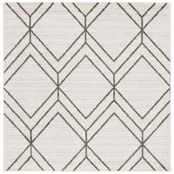 SAFAVIEH Adirondack Ivory/Dark Green 6 ft. x 6 ft. Diamond Square Area Rug