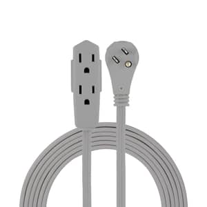 15 ft. 3-Outlet Grounded Office Cord with Right Angle Plug, Gray