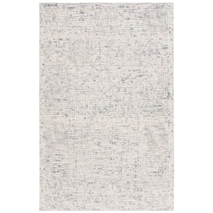 Abstract Light Blue/Ivory 4 ft. x 6 ft. Checkered Unitone Area Rug