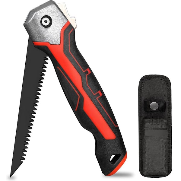 5 Folding Drywall Jab Keyhole Saw with 7TPI Triple Sharpen Teeth Carbon Steel Blade Compact Design Holster