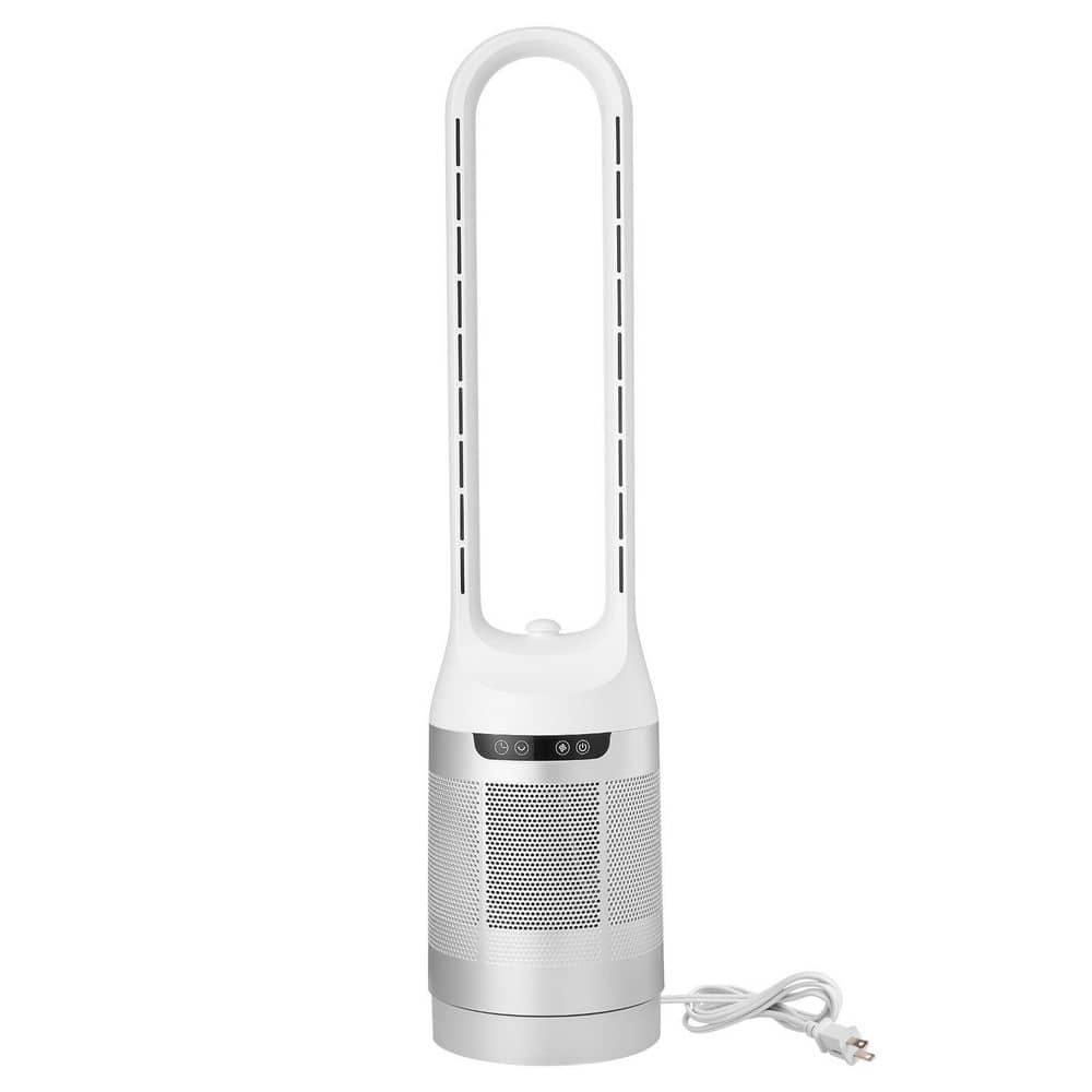 Bladeless Tower Fan with 65°Oscillation, 9.7 in., 12 Speed Settings Tower Fan in White with High-Velocity Air Circulator price history on PriceWatchPro