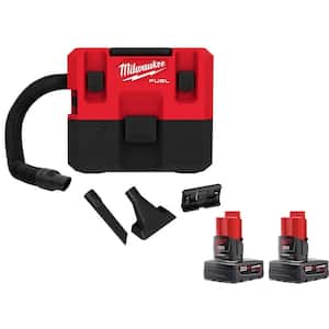 M12 FUEL 12-Volt Lithium-Ion Cordless 1.6 Gal. Wet/Dry Vacuum with 2 XC Extended Capacity 3.0 Ah Batteries