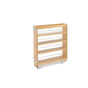 3 Adjustable Shelf Maple Pullout Wood Kitchen Cabinet Organizer Rack
