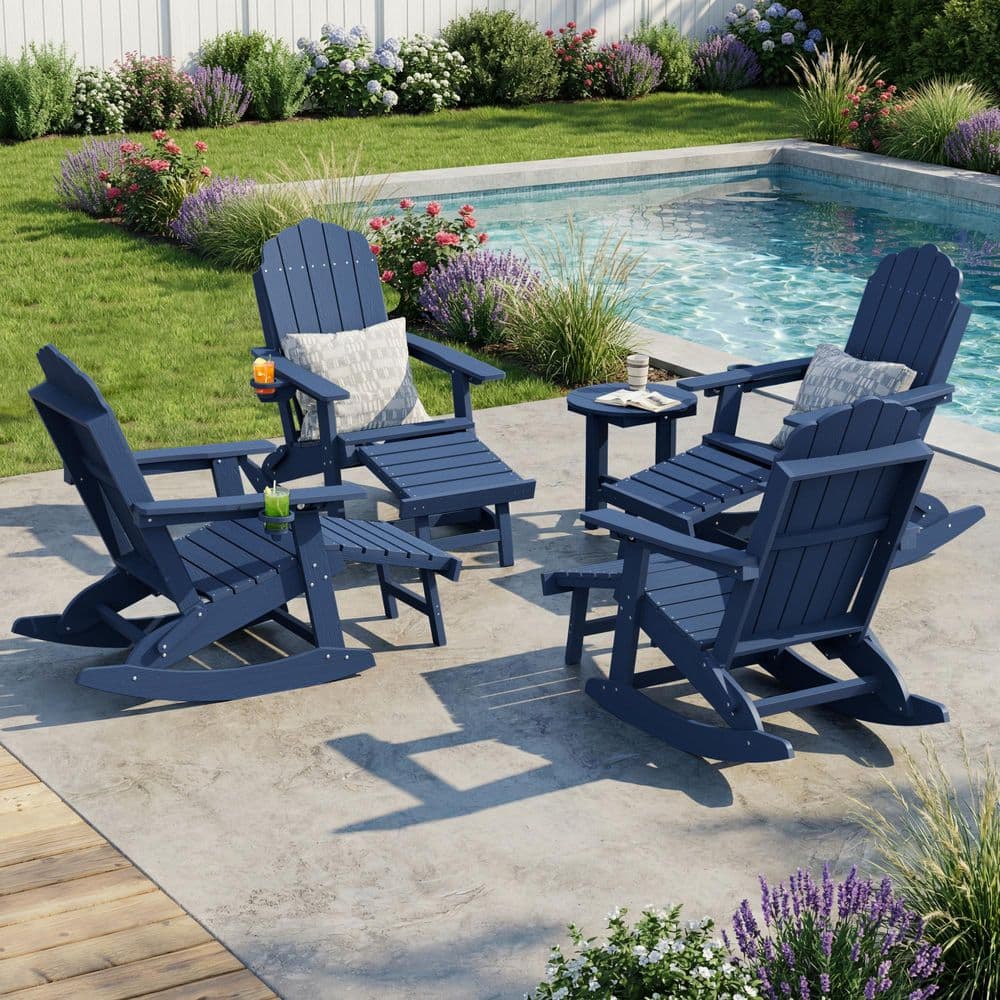 Livewood Folding Ergonomic Plastic Adirondack Chair, 3-Position