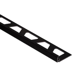 Jolly Bright Black Anodized Aluminum 0.375 in. x 98.5 in. Metal L-Angle Tile Edge Trim