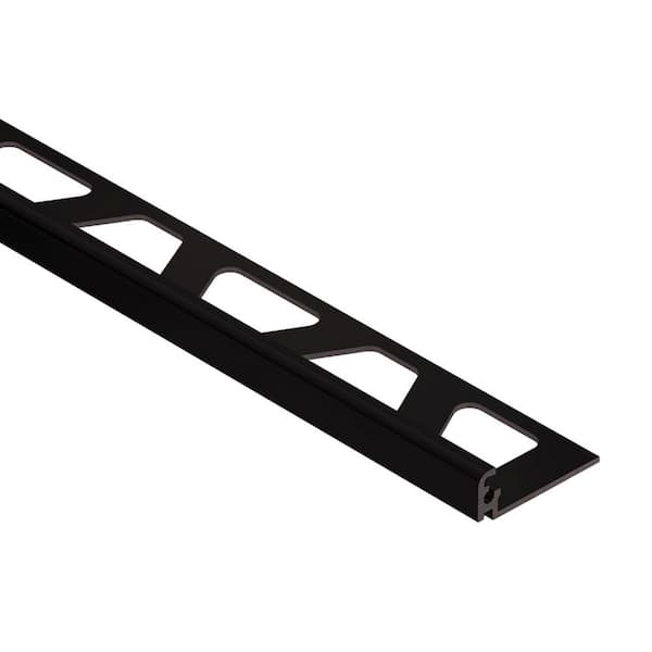 Schluter Jolly Bright Black Anodized Aluminum 0.313 in. x 98.5 in. Metal L-Angle Tile Edge Trim