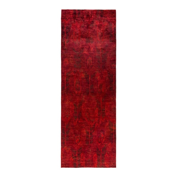 Overdyed Orange 5 ft. x 14 ft. Solid Wool Indoor Runner Rug