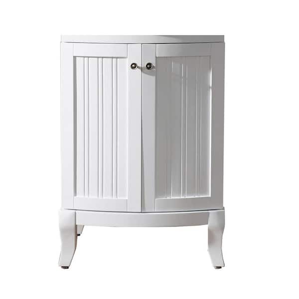 Virtu USA Khaleesi 24 in. W x 22 in. D x 35 in. H Single Sink Bath Vanity Cabinet without Top in White