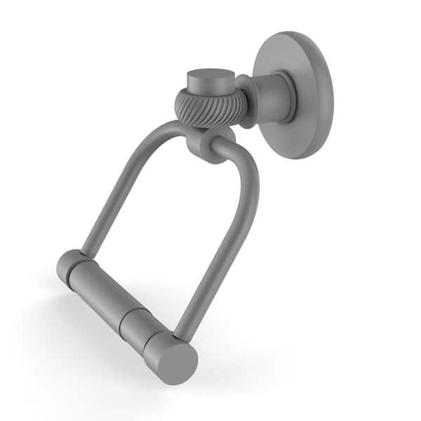 Allied Brass Continental Wall Mounted Toilet Paper Holder in Matte Gray with Twisted Accents