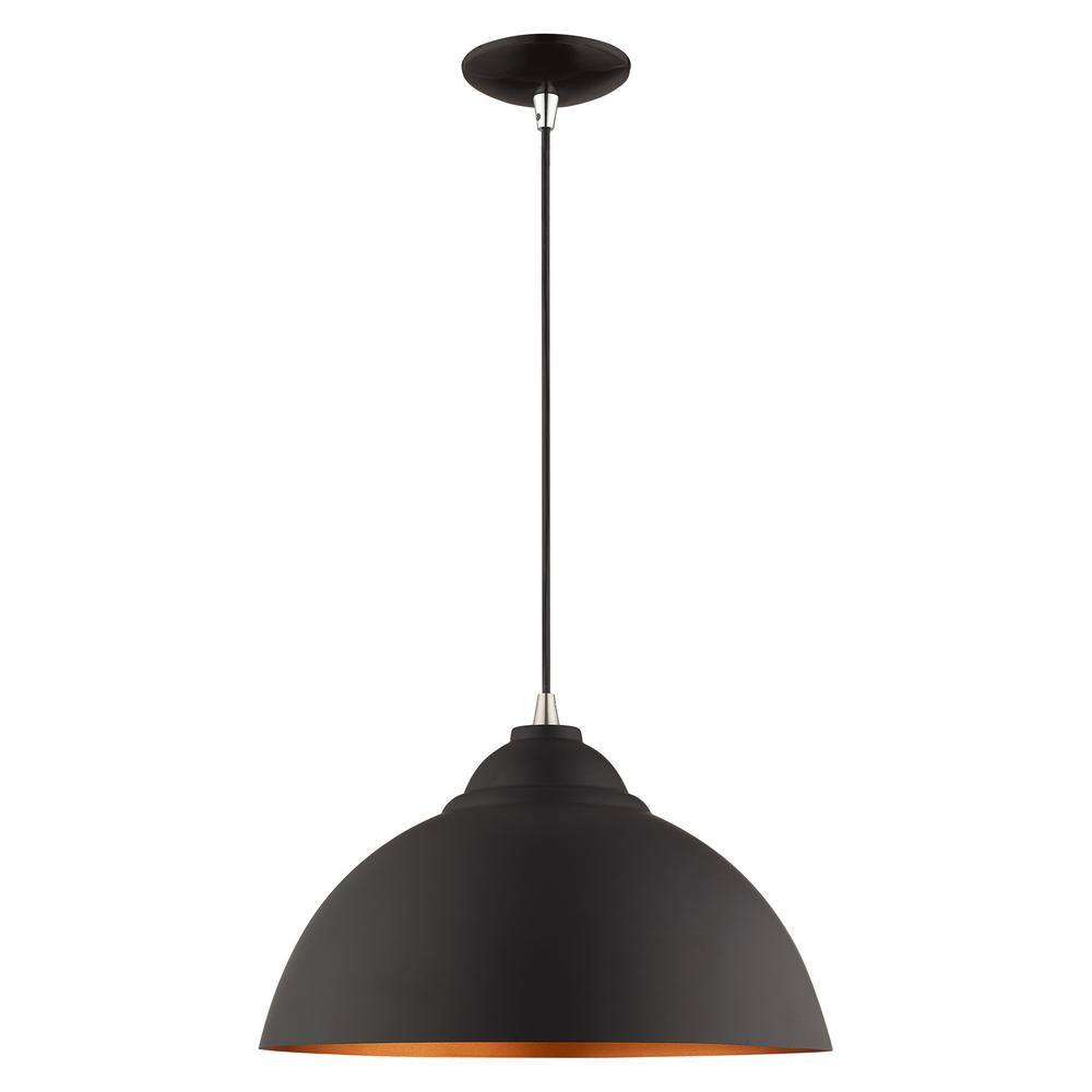 Mini Industrial Chic Black and Gold Pendant Light