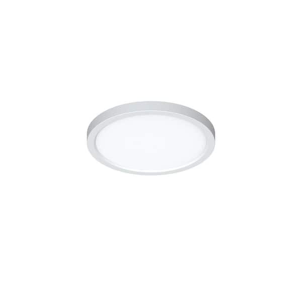 Eon 9 in. 102-Watt Modern White Integrated LED Flush Mount with White Acrylic Shade