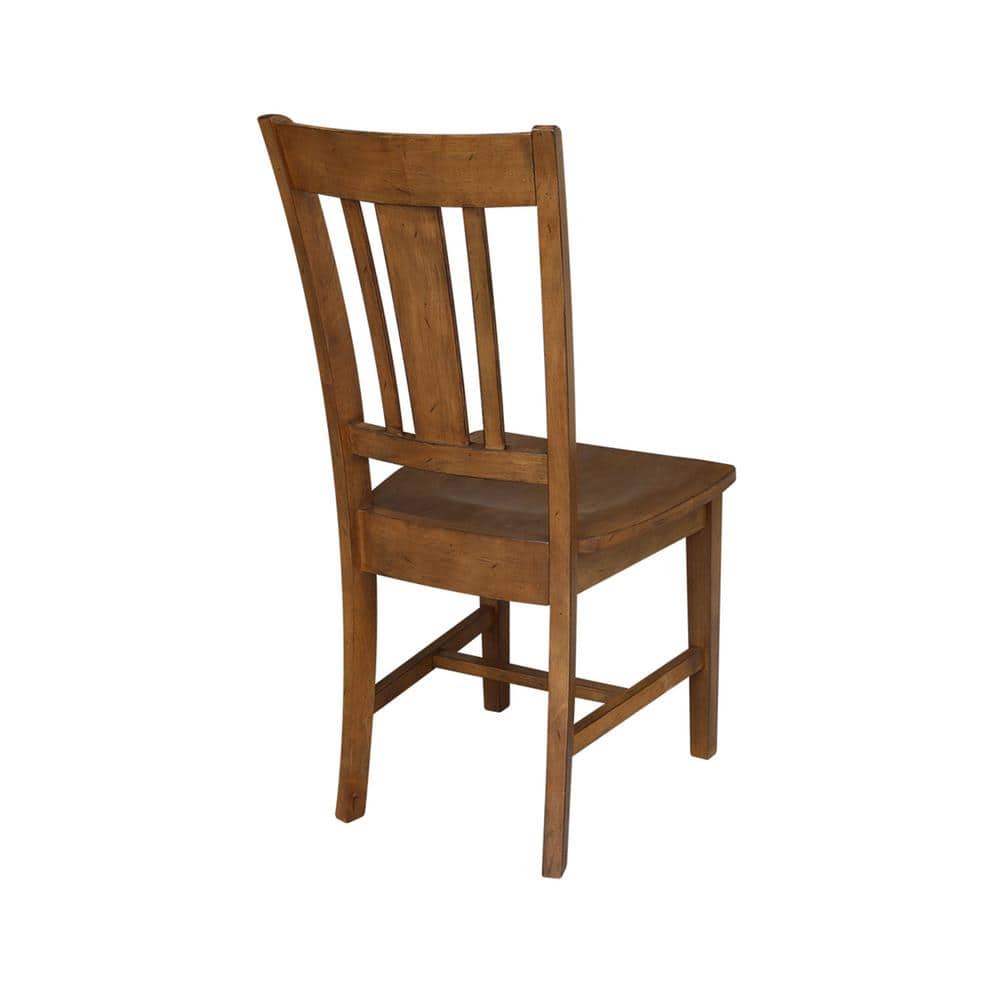 Pecan High Back Solid Wood Dining Chair